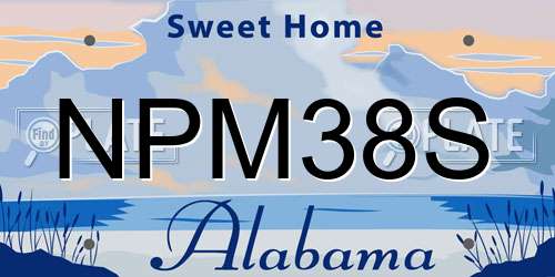 NPM38S Alabama License Plate