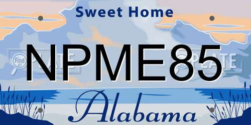 NPME85 Alabama License Plate