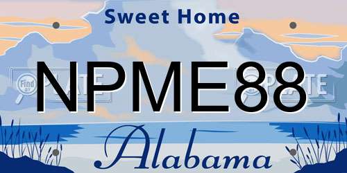 NPME88 Alabama License Plate