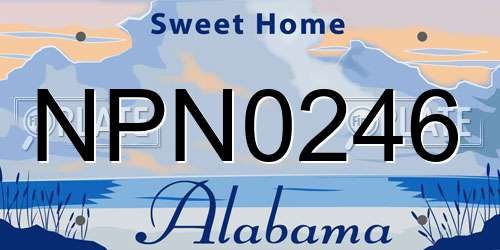 NPN0246 Alabama License Plate