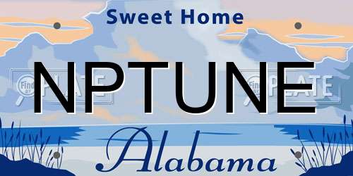 NPTUNE Alabama License Plate