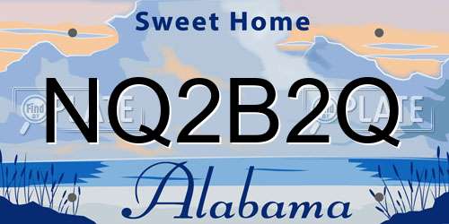 NQ2B2Q Alabama License Plate
