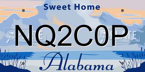 NQ2C0P Alabama License Plate