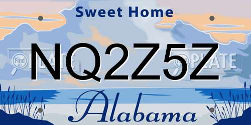 NQ2Z5Z Alabama License Plate