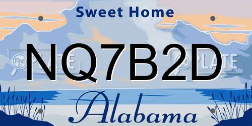 NQ7B2D Alabama License Plate