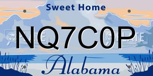 NQ7C0P Alabama License Plate