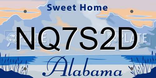 NQ7S2D Alabama License Plate
