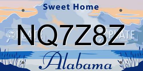 NQ7Z8Z Alabama License Plate