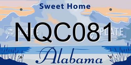 NQC081 Alabama License Plate