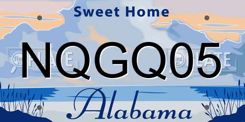 NQGQ05 Alabama License Plate