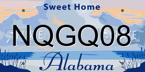 NQGQ08 Alabama License Plate