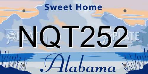 NQT252 Alabama License Plate