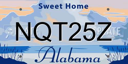 NQT25Z Alabama License Plate