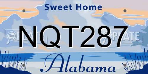 NQT287 Alabama License Plate