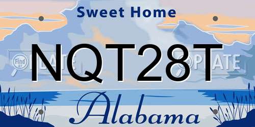 NQT28T Alabama License Plate