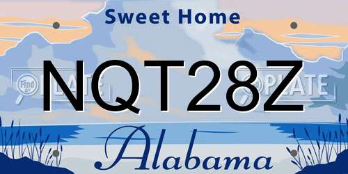 NQT28Z Alabama License Plate