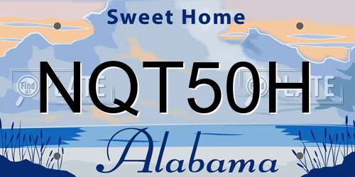 NQT50H Alabama License Plate
