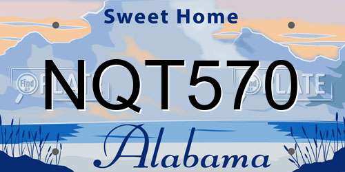 NQT570 Alabama License Plate