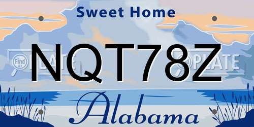 NQT78Z Alabama License Plate