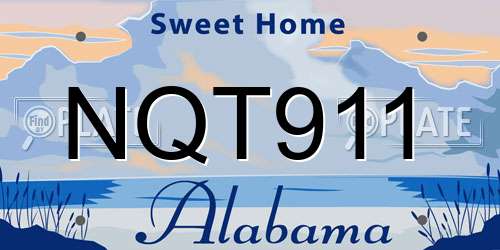 NQT911 Alabama License Plate
