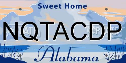 NQTACDP Alabama License Plate