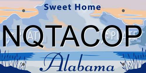 NQTACOP Alabama License Plate