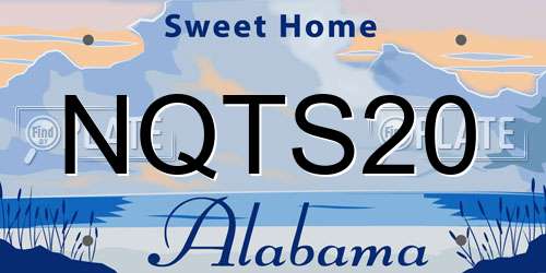 NQTS20 Alabama License Plate