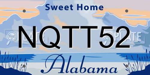 NQTT52 Alabama License Plate
