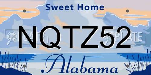 NQTZ52 Alabama License Plate