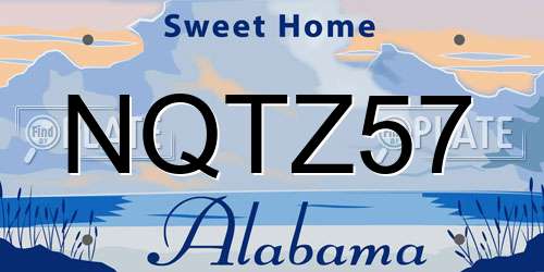NQTZ57 Alabama License Plate