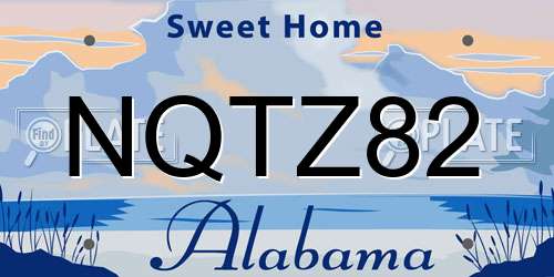 NQTZ82 Alabama License Plate