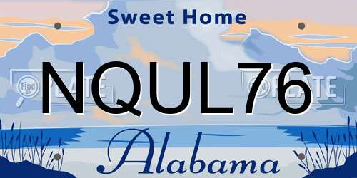 NQUL76 Alabama License Plate