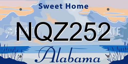NQZ252 Alabama License Plate