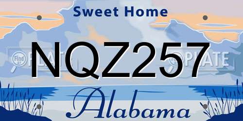 NQZ257 Alabama License Plate