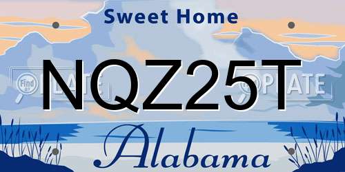 NQZ25T Alabama License Plate