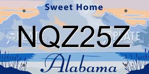 NQZ25Z Alabama License Plate