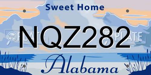 NQZ282 Alabama License Plate