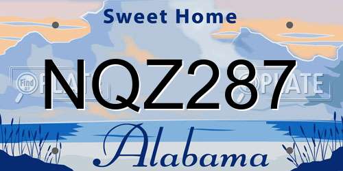 NQZ287 Alabama License Plate