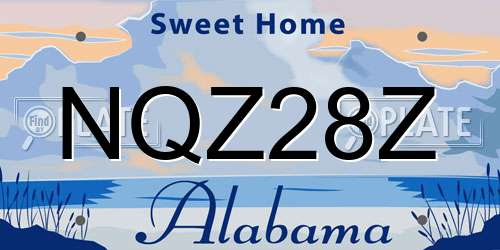 NQZ28Z Alabama License Plate