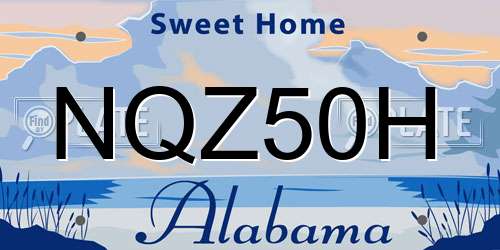 NQZ50H Alabama License Plate