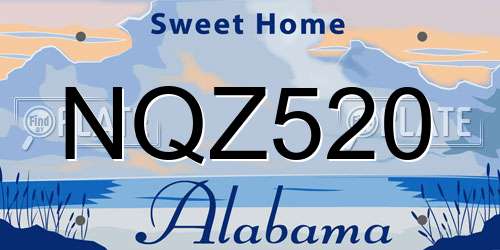 NQZ520 Alabama License Plate