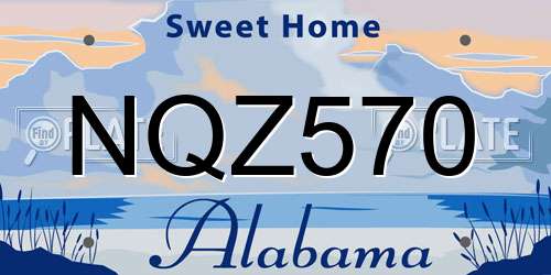 NQZ570 Alabama License Plate