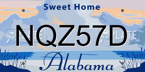 NQZ57D Alabama License Plate