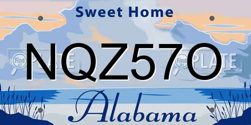 NQZ57O Alabama License Plate