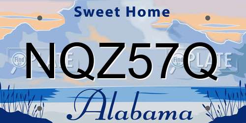 NQZ57Q Alabama License Plate