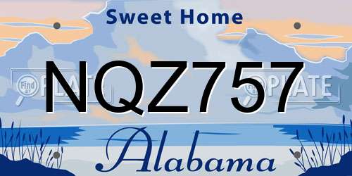 NQZ757 Alabama License Plate