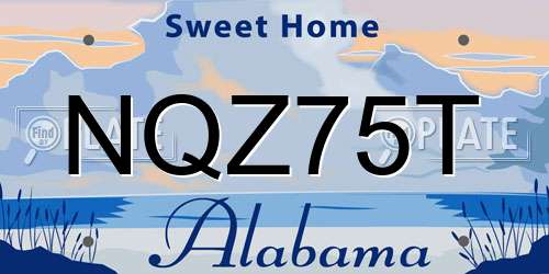 NQZ75T Alabama License Plate
