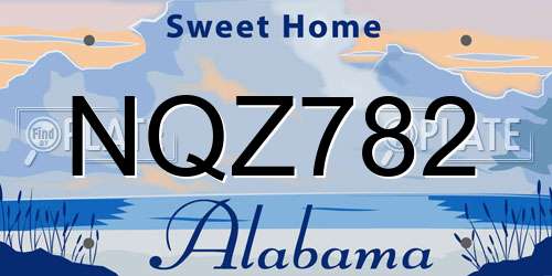 NQZ782 Alabama License Plate
