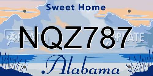 NQZ787 Alabama License Plate