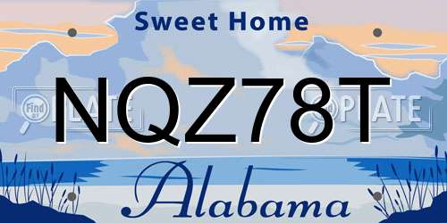 NQZ78T Alabama License Plate